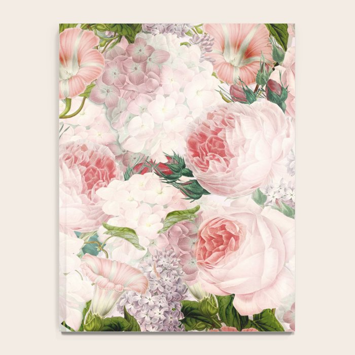 Vintage & Shabby Chic - Pastel Pink Botanical Summer Roses Garden Notebook Gallery Image 4