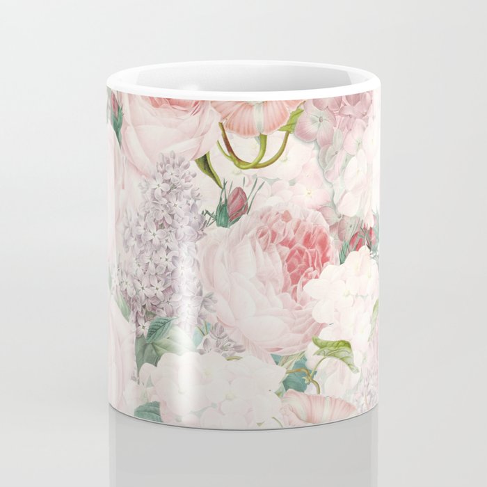 Vintage & Shabby Chic - Pastel Pink Botanical Summer Roses Garden Coffee Mug Gallery Image 4