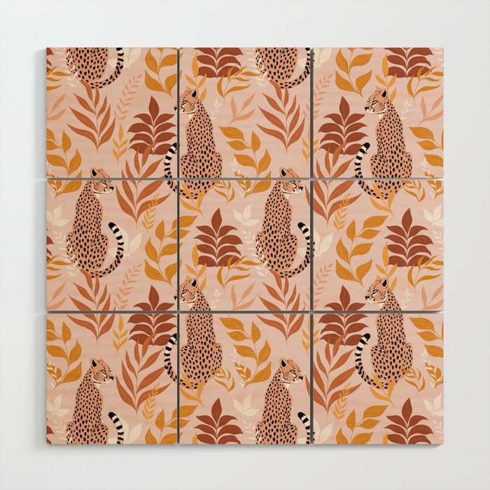 Summer Cheetah Pattern I - Terracotta  Wood Wall Art Gallery Image 1