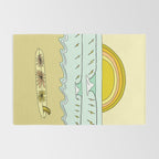 keep it simple // single fin // retro surf art by surfy birdy Rug Gallery Image 2