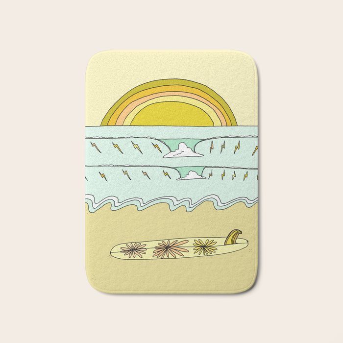 keep it simple // single fin // retro surf art by surfy birdy Bath Mat Gallery Image 1