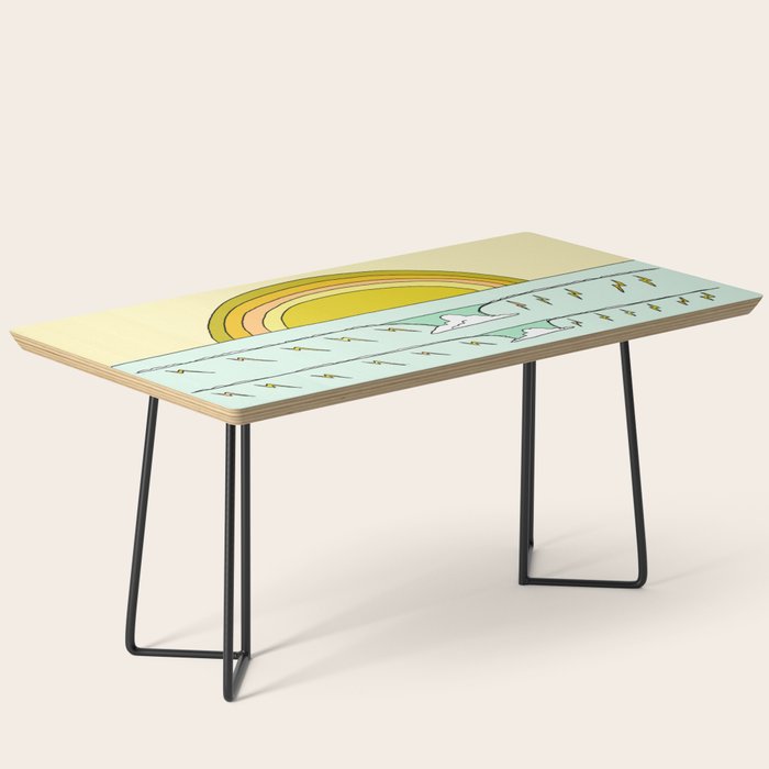 keep it simple // single fin // retro surf art by surfy birdy Coffee Table Gallery Image 1