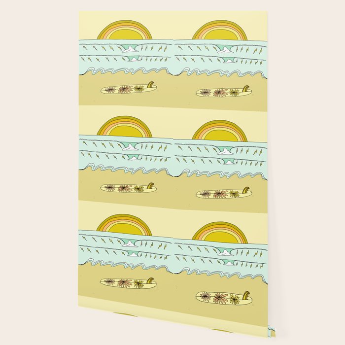 keep it simple // single fin // retro surf art by surfy birdy Wallpaper Gallery Image 2