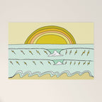 keep it simple // single fin // retro surf art by surfy birdy Welcome Mat Gallery Image 1