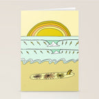keep it simple // single fin // retro surf art by surfy birdy Stationery Card Gallery Image 2