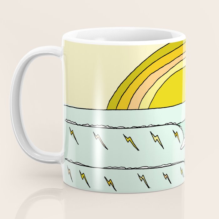 keep it simple // single fin // retro surf art by surfy birdy Coffee Mug Gallery Image 3