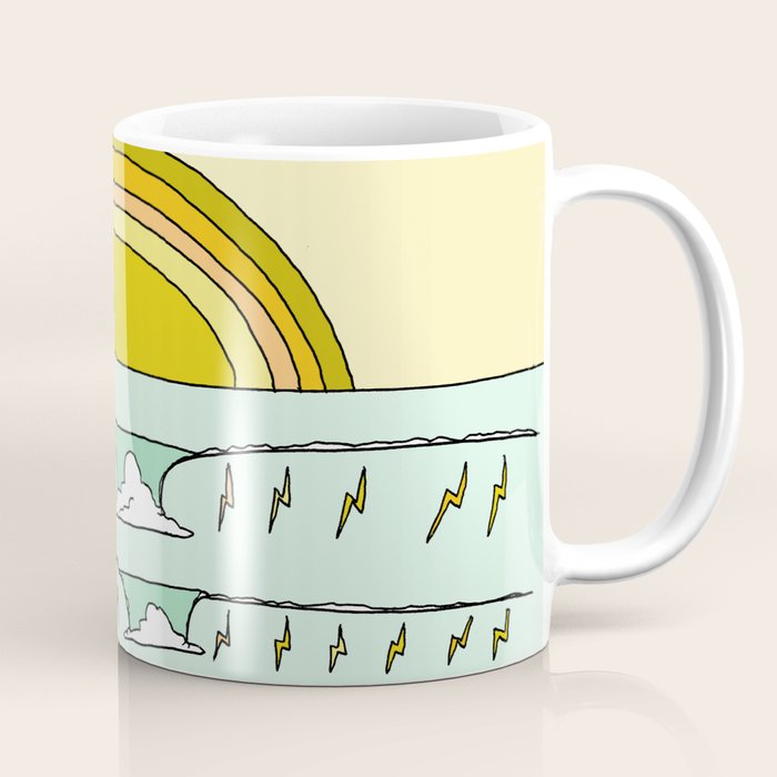 keep it simple // single fin // retro surf art by surfy birdy Coffee Mug Gallery Image 1