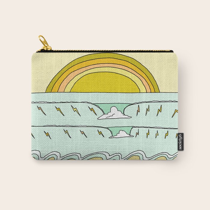 keep it simple // single fin // retro surf art by surfy birdy Carry All Pouch Gallery Image 1