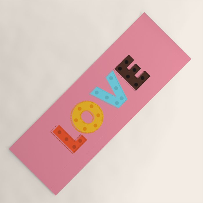 Happy LOVE - typography Yoga Mat Gallery Image 1