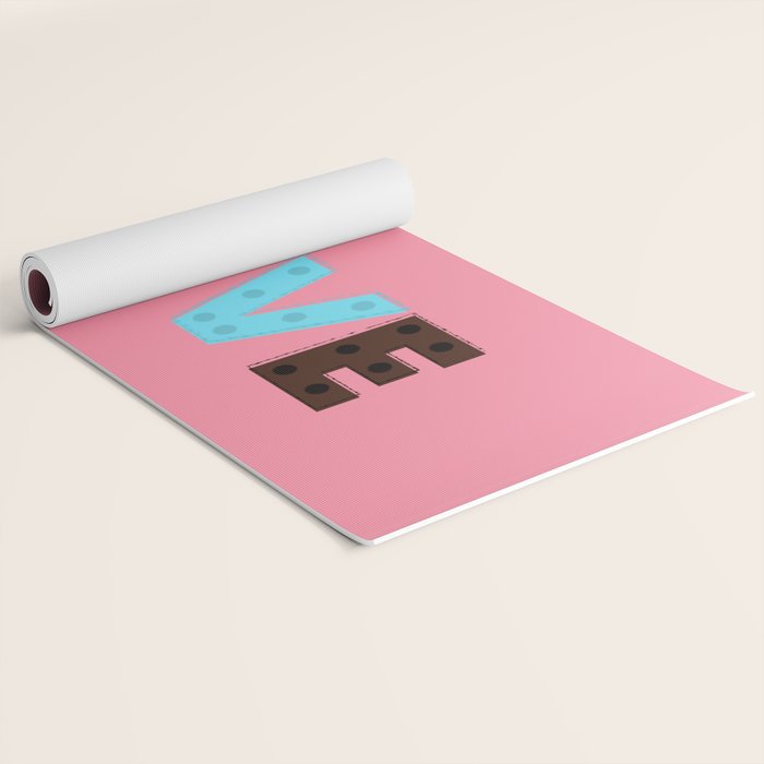 Happy LOVE - typography Yoga Mat Gallery Image 2