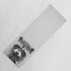 Raccoon - Black & White Yoga Mat Gallery Image 1