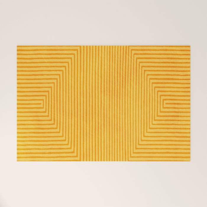 Yellow Modern Geometric Design Artwork Welcome Mat Gallery Image 1