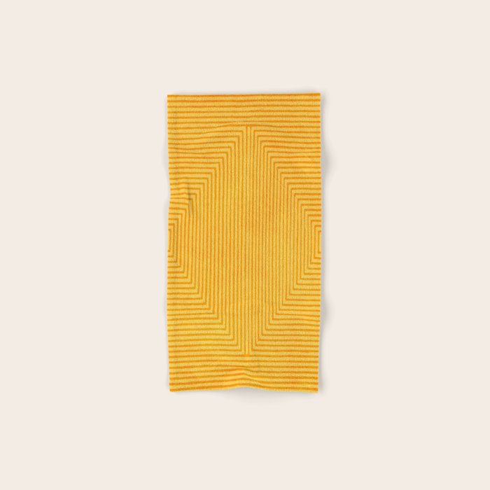 Yellow Modern Geometric Design Artwork Bath Towel Gallery Image 1