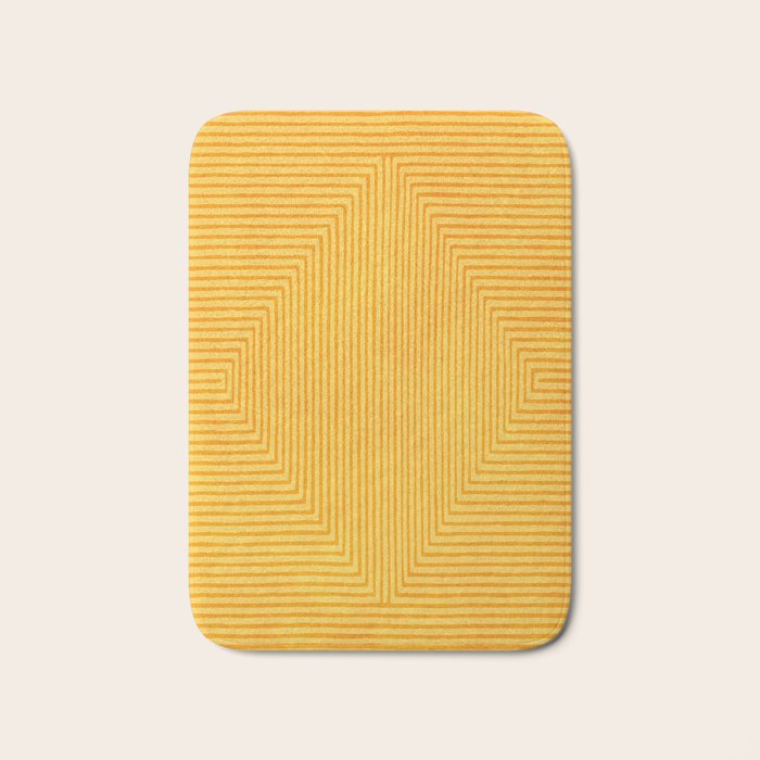 Yellow Modern Geometric Design Artwork Bath Mat Gallery Image 1