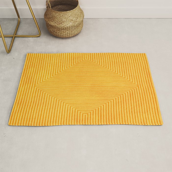 Yellow Modern Geometric Design Artwork Rug Gallery Image 1
