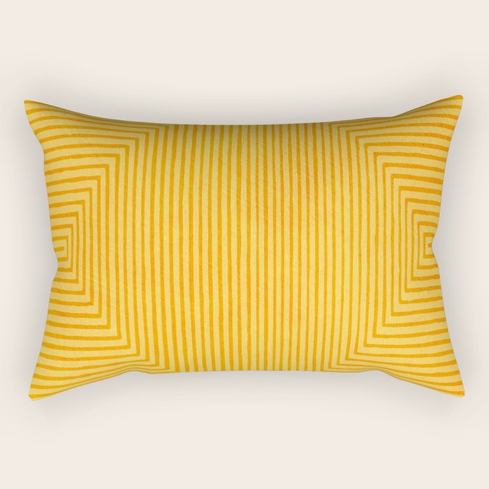Yellow Modern Geometric Design Artwork Rectangular Pillow Gallery Image 2