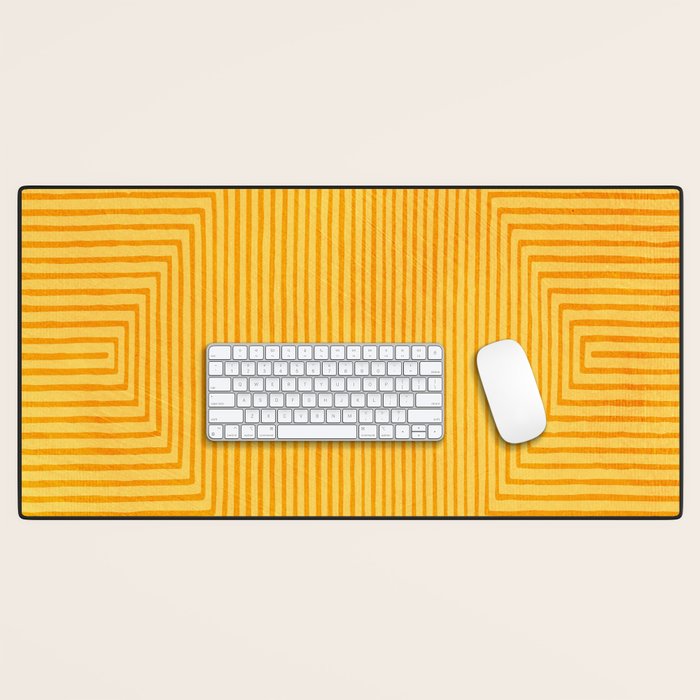 Yellow Modern Geometric Design Artwork Desk Mat Gallery Image 1