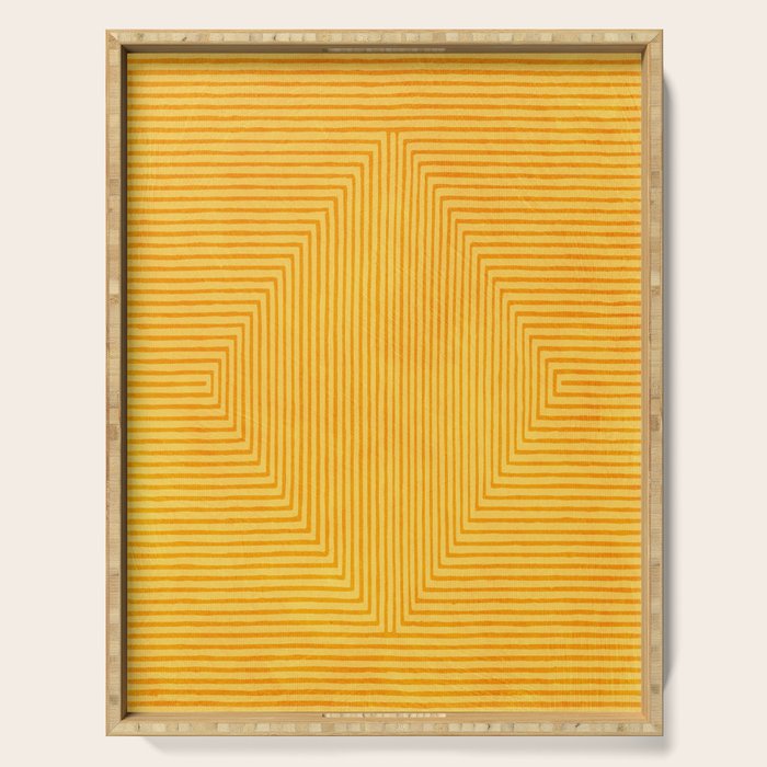 Yellow Modern Geometric Design Artwork Serving Tray Gallery Image 1