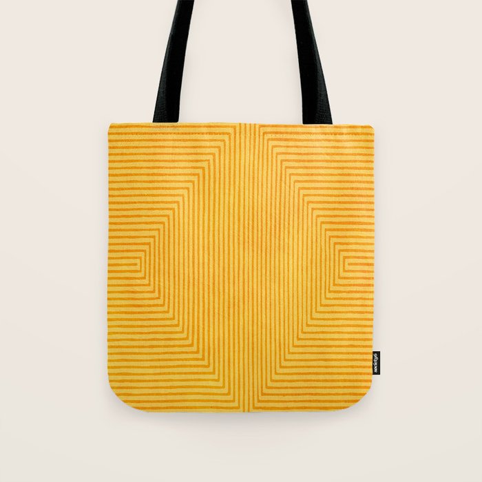 Yellow Modern Geometric Design Artwork Tote Bag Gallery Image 1
