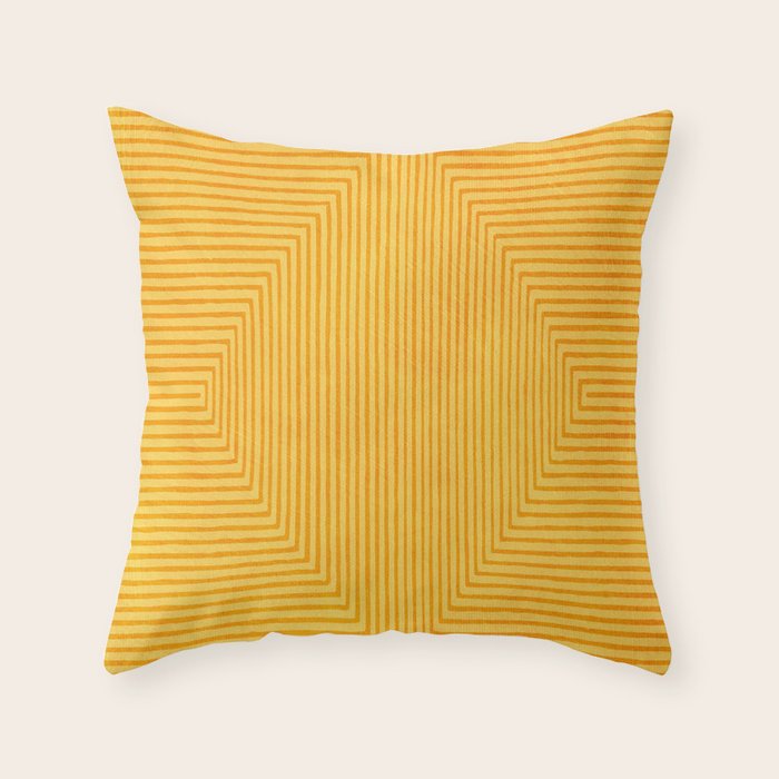 Yellow Modern Geometric Design Artwork Throw Pillow Gallery Image 6