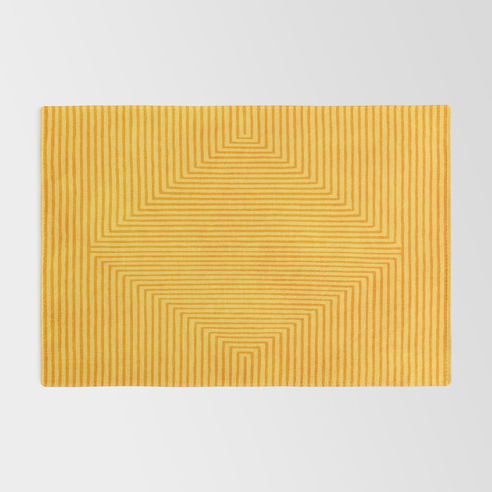 Yellow Modern Geometric Design Artwork Rug Gallery Image 2