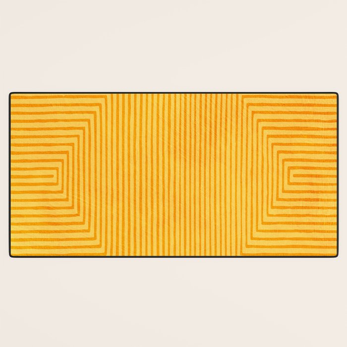 Yellow Modern Geometric Design Artwork Desk Mat Gallery Image 3