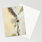 Claude Monet Impressionist Landscape Oil Painting A Cart on the Snowy Road at Honfleur Stationery Card Gallery Image 2