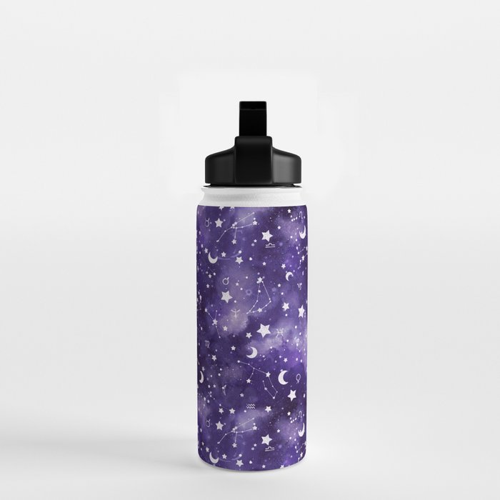 Zodiac Watercolor Ultraviolet Water Bottle Gallery Image 2
