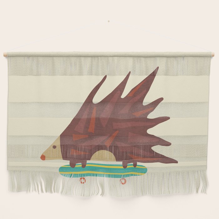 Hedgehog in hair raising speed Wall Hanging Gallery Image 1