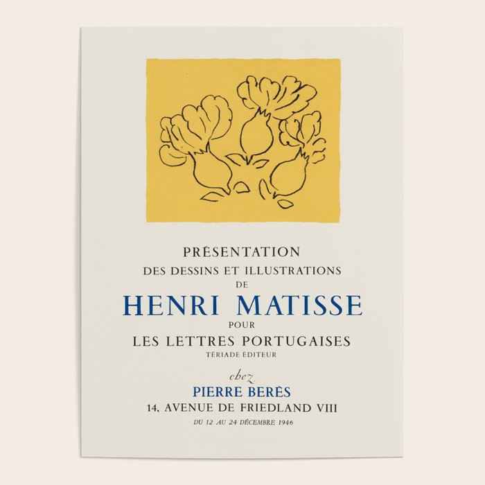 Henri Matisse Art Exhibition Poster, 1946 Poster Gallery Image 1