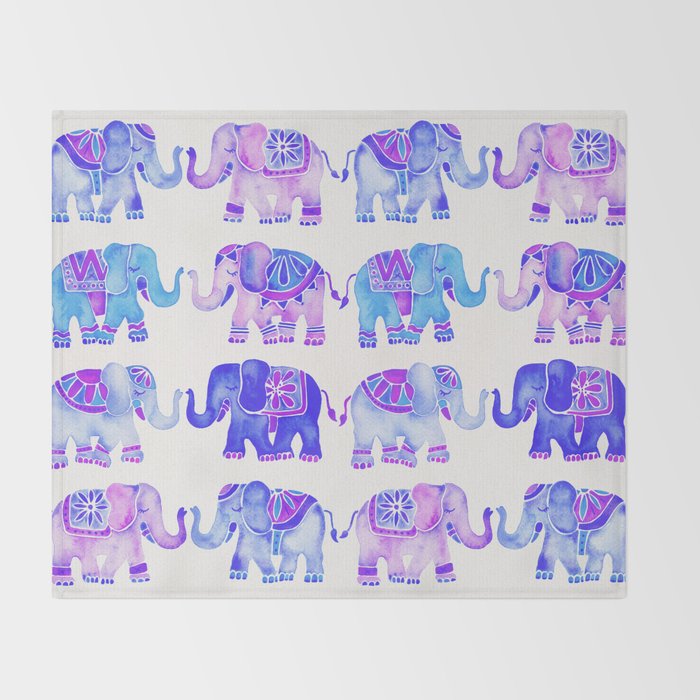 Elephant Collection - Indigo Palette Throw Blanket Gallery Image 2
