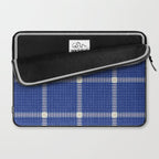 Woven Cross Check Seaside Blue x Navy Blue x Cream Laptop Sleeve Gallery Image 2