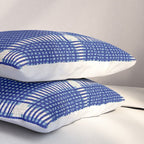 Woven Cross Check Seaside Blue x Navy Blue x Cream Pillow Sham Gallery Image 3