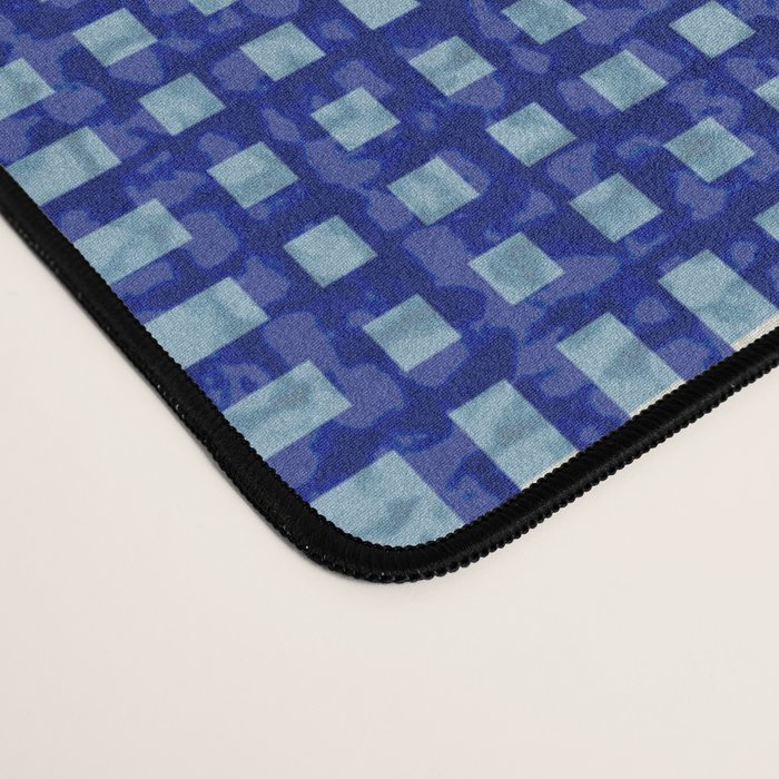 Woven Cross Check Seaside Blue x Navy Blue x Cream Desk Mat Gallery Image 4