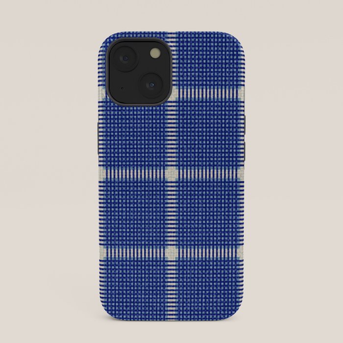 Woven Cross Check Seaside Blue x Navy Blue x Cream iPhone Case Gallery Image 33