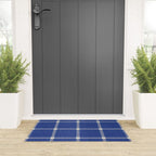 Woven Cross Check Seaside Blue x Navy Blue x Cream Welcome Mat Gallery Image 3