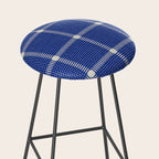Woven Cross Check Seaside Blue x Navy Blue x Cream Stool Gallery Image 2