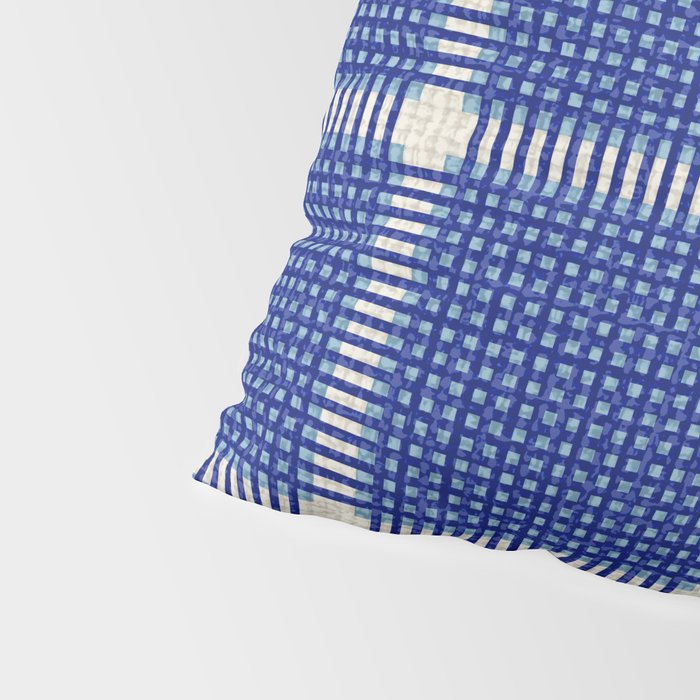 Woven Cross Check Seaside Blue x Navy Blue x Cream Pillow Sham Gallery Image 4