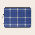 Woven Cross Check Seaside Blue x Navy Blue x Cream Laptop Sleeve Gallery Image 1
