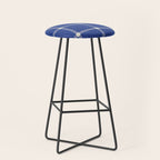 Woven Cross Check Seaside Blue x Navy Blue x Cream Stool Gallery Image 1