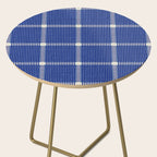 Woven Cross Check Seaside Blue x Navy Blue x Cream Side Table Gallery Image 2