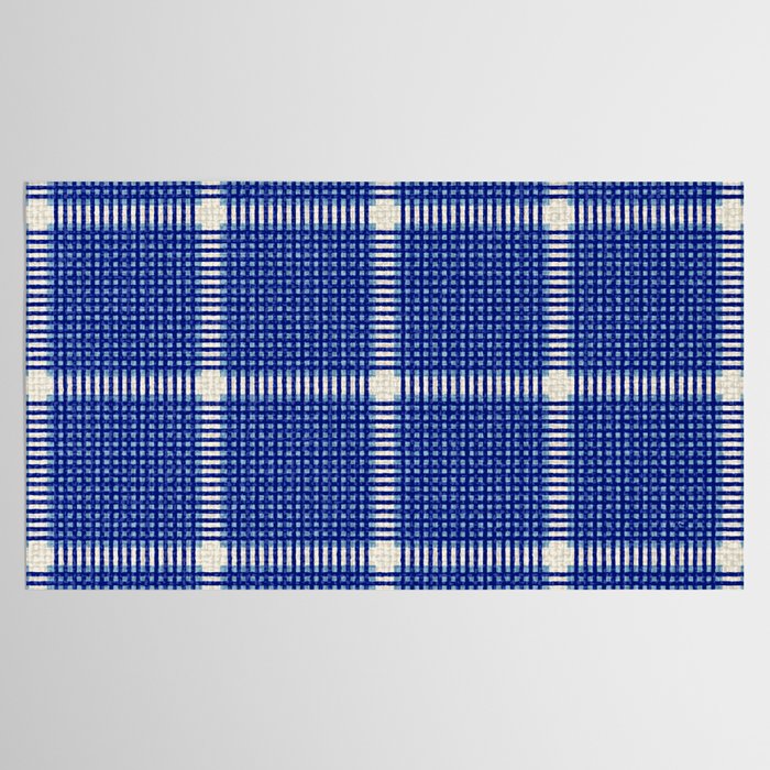Woven Cross Check Seaside Blue x Navy Blue x Cream Tablecloth Gallery Image 2
