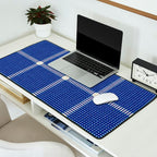 Woven Cross Check Seaside Blue x Navy Blue x Cream Desk Mat Gallery Image 2