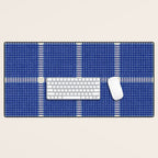 Woven Cross Check Seaside Blue x Navy Blue x Cream Desk Mat Gallery Image 1