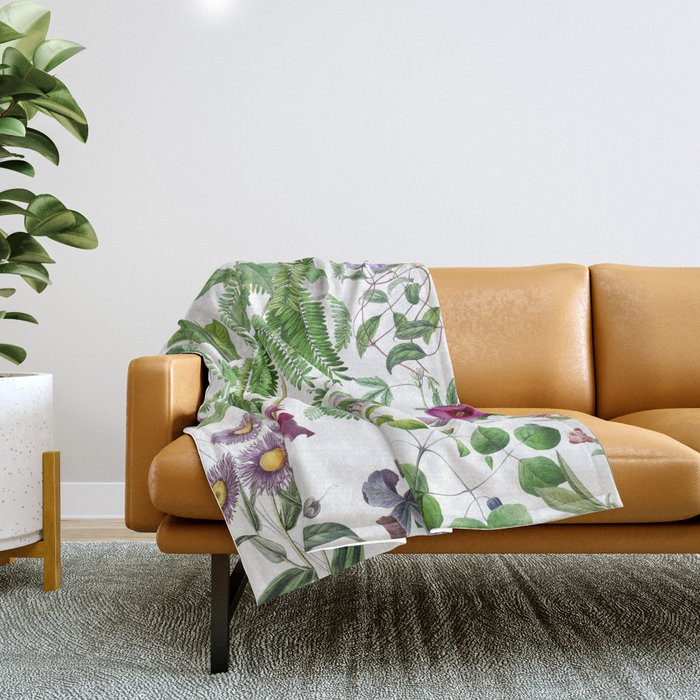 Purple Mimosa Throw Blanket Gallery Image 1