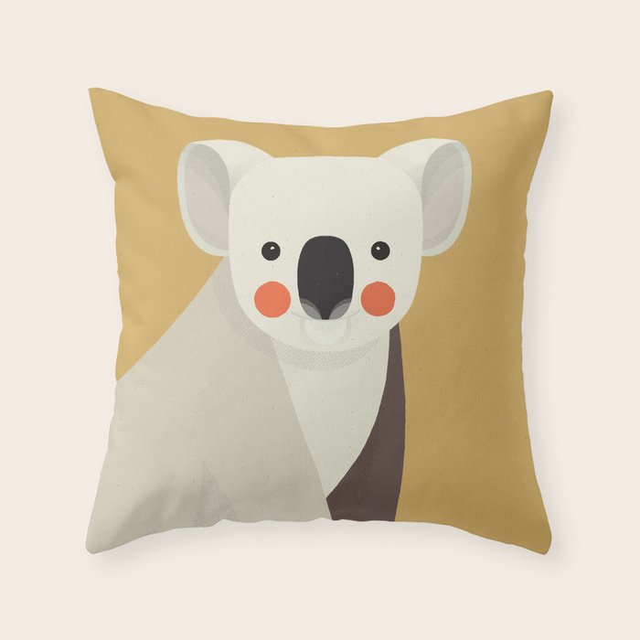 Koala, Animal Portrait Throw Pillow Gallery Image 6