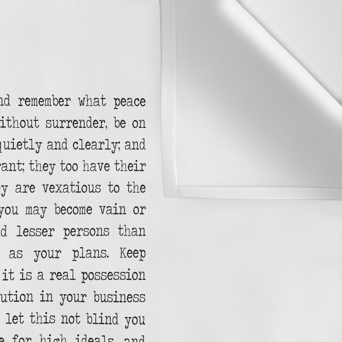 Desiderata by Max Ehrmann minimal typographical quote art print Wall Tapestry Gallery Image 3