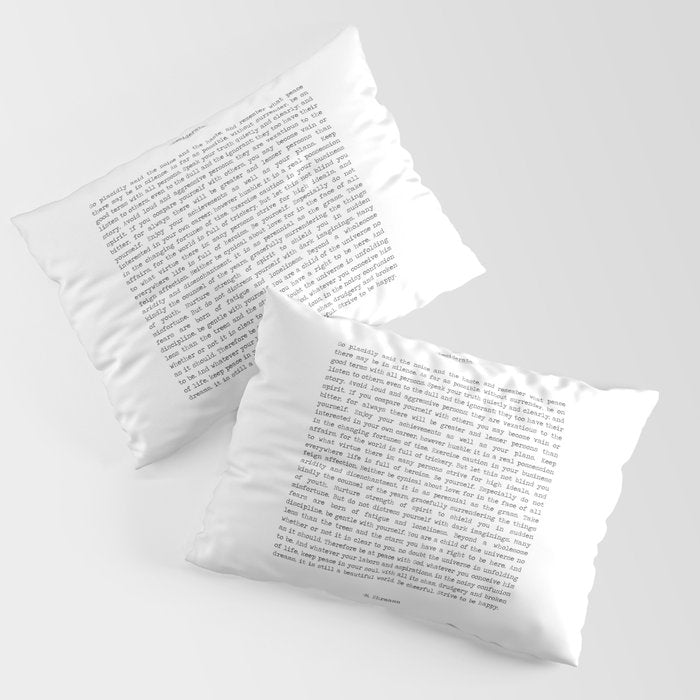 Desiderata by Max Ehrmann minimal typographical quote art print Pillow Sham Gallery Image 3