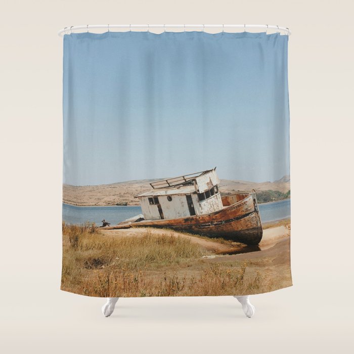 point reyes shipwreck - california Shower Curtain Gallery Image 1