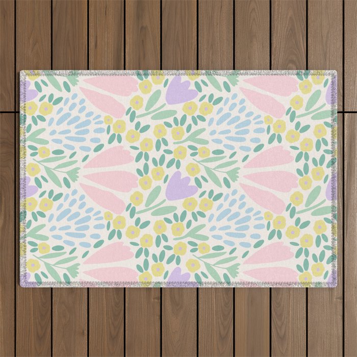 Sweet Flower Field  Outdoor Rug Gallery Image 1